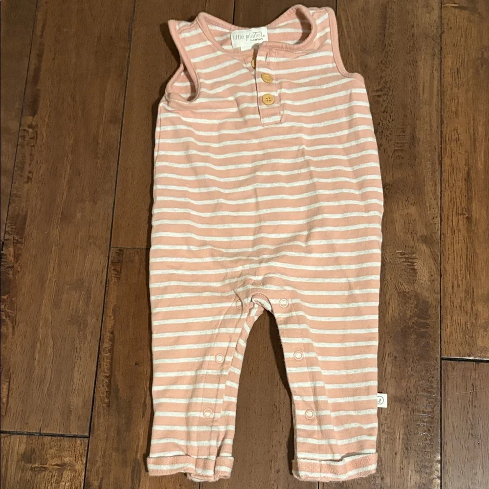 Carter's Pink and White Striped Baby Romper